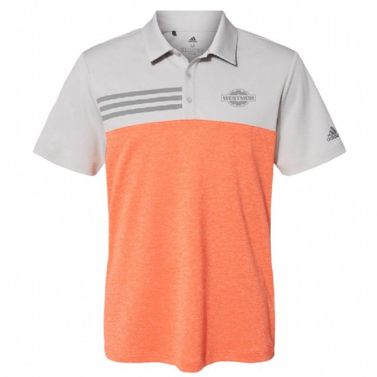 Adidas Heathered Colorblock 3-Stripes Sport Shirt